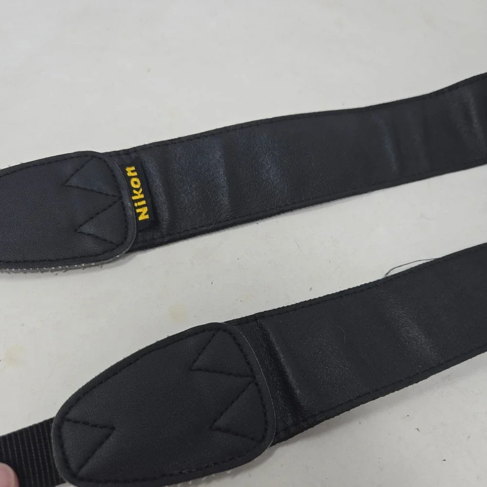 Nikon Camera Neck Strap Black Yellow Embroidered Logo Adjustable DSLR SLR
